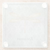 Gold Dragonfly Damask Glasuntersetzer (Rückseite)