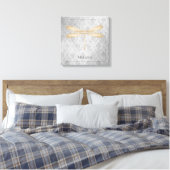 Gold Dragonfly Damask Leinwanddruck (Insitu (Schlafzimmer))