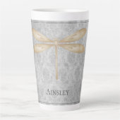 Gold Dragonfly Damask Milchtasse (Vorderseite)