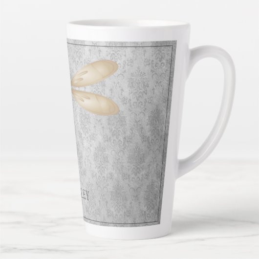Gold Dragonfly Damask Milchtasse (Rechts)