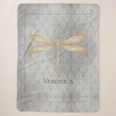 Gold Dragonfly Damask Sherpadecke (Vorderseite)