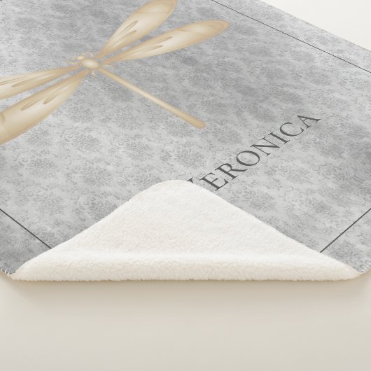 Gold Dragonfly Damask Sherpadecke (3/4)