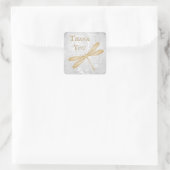 Gold Dragonfly Danke Stickers (Tasche)