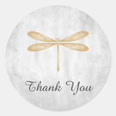 Gold Dragonfly Danke Stickers (Vorderseite)