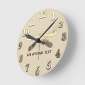 Gold Dragonfly Hinzufügen von Text-Besondere Anlas Runde Wanduhr (Winkel)