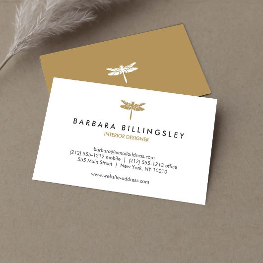 Gold Dragonfly Logo-Designer Visitenkarte