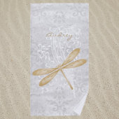 Gold Dragonfly Personalisiert Beach Handtuch