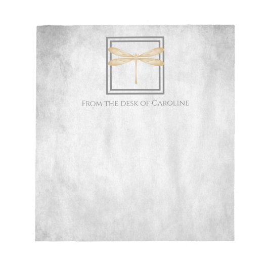 Gold Dragonfly Personalisiert Notepad Notizblock (Vorderseite)