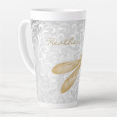 Gold Dragonfly Personalisierte Latte Tasse (Linke Ecke)