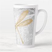 Gold Dragonfly Personalisierte Latte Tasse (Rechts)