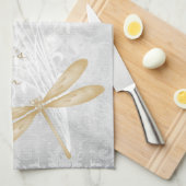 Gold Dragonfly Personalisiertes Küchentuch (Viertel Falte)