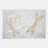 Gold Dragonfly Personalisiertes Küchentuch (Horizontal)
