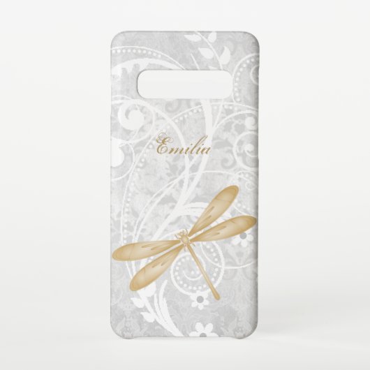 Gold Dragonfly Personalize Samsung Galaxy Fall Samsung Galaxy Hülle (Rückseite)