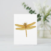 Gold Dragonfly Postkarte (Stehend Vorderseite)