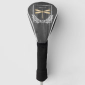 Gold Dragonfly Rustic Golf Head Cover Headcover (Vorderseite)