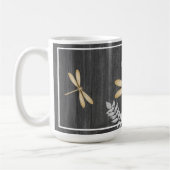 Gold Dragonfly Rustikale Personalisierte Kaffee Ta Kaffeetasse (Links)