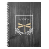 Gold Dragonfly Rustikales Personalisiertes Noteboo Notizblock (Vorderseite)