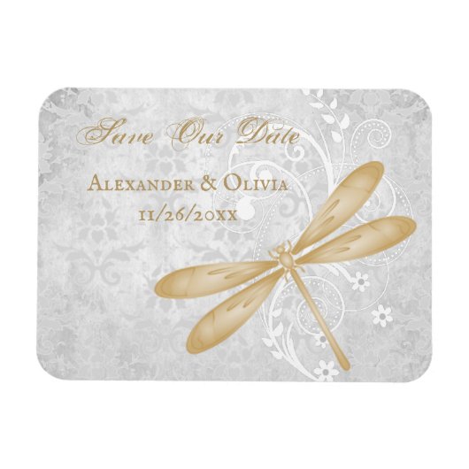 Gold Dragonfly speichert das Date Magnet (Horizontal)