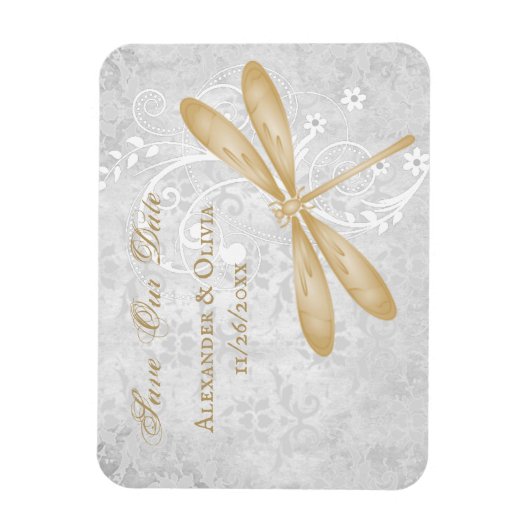 Gold Dragonfly speichert das Date Magnet (Vertikal)