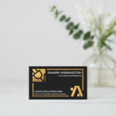 Gold-Draht-Rahmen Black Electrical Engineering Visitenkarte (Stehend Vorderseite)