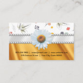 Gold Drapery | Nahtlose Blume Visitenkarte (Rückseite)