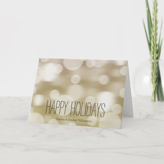 Gold Dream Bokeh Feiertagskarte (Vorderseite)