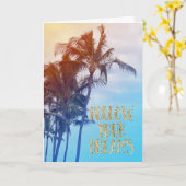 Gold Dreams Kauai Palm Trees Karte (Gelbe Blume)