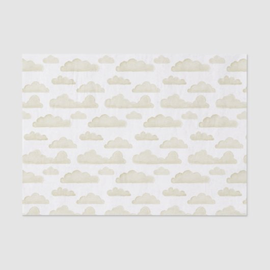 Gold Dreamtime Watercolor Clouds Tissue Seidenpapier (Vorderseite)