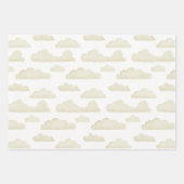 Gold Dreamtime Watercolor Clouds Wrapping Paper Geschenkpapier Set (Vorderseite 3)