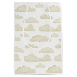 Gold Dreamtime Watercolor Wolken Geschenktasche Mittlere Geschenktüte