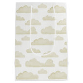 Gold Dreamtime Watercolor Wolken Geschenktasche Mittlere Geschenktüte (Rückseite)