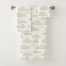 Gold Dreamtime Watercolor Wolken Handtuch Badhandtuch Set