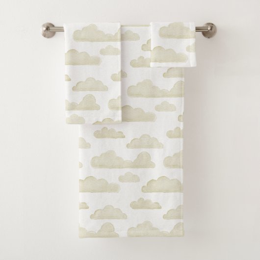 Gold Dreamtime Watercolor Wolken Handtuch Badhandtuch Set (Insitu)