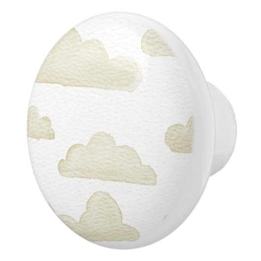 Gold Dreamtime Watercolor Wolken Keramik Pull Keramikknauf (Rechts)