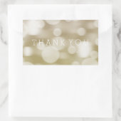 Gold Dreamy Bokeh Ombre Vielen Dank Rechteckiger Aufkleber (Tasche)