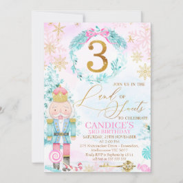 Gold Drei Länder Nutcracker zum Geburtstag von Süß Einladung