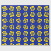 Gold Dreidel Wrapping Paper Geschenkpapier (Flach)