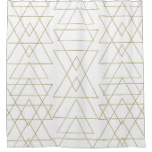Gold Dreiecke Chic White Modern Glamour Duschvorhang (Vorderseite)