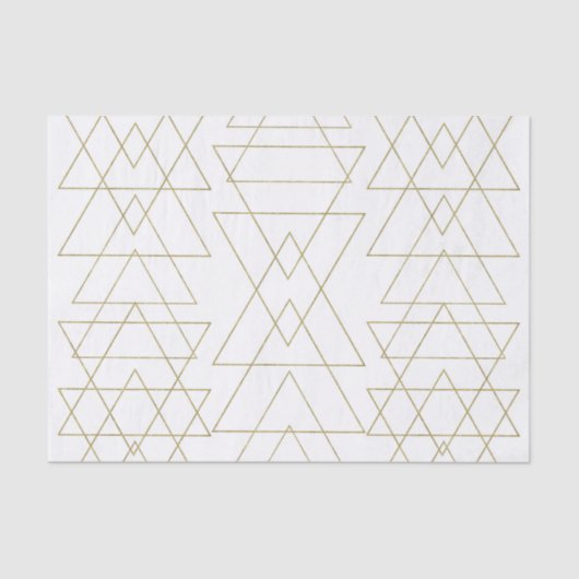 Gold Dreiecke Chic White Modern Glamour Seidenpapier (Vorderseite)