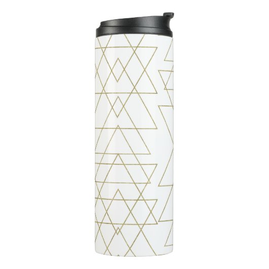 Gold Dreiecke Chic White Modern Glamour Thermosbecher (Nach links gedreht)