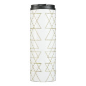 Gold Dreiecke Chic White Modern Glamour Thermosbecher (Rückseite)