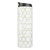 Gold Dreiecke Chic White Modern Glamour Thermosbecher (Nach rechts gedreht)
