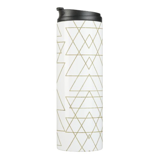 Gold Dreiecke Chic White Modern Glamour Thermosbecher (Nach rechts gedreht)