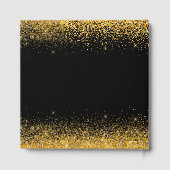 Gold Dress Faux Glitter Quinceanera Gästebuch (Rückseite)