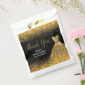 Gold Dress Faux Glitter Sweet 16 Birthday Geschenktütchen (Versiegelt)