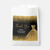 Gold Dress Faux Glitter Sweet 16 Birthday Geschenktütchen (Vorderseite)