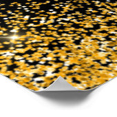 Gold Dress Faux Glitter Sweet 16 Welcome Poster (Ecke)