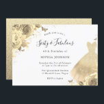 Gold Dress Floral 60. Geburtstag 60 & Fabulous Einladung<br><div class="desc">Goldkleid Floral 60. Geburtstag Sechzig & Fabulous Party Einladung Mehr elegante Blumenmotive in unserem Shop!</div>