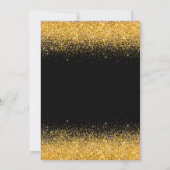 Gold Dress Imitate Glitzer Quinceanera Einladung (Rückseite)
