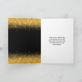 Gold Dress Imitate Glitzer Quinceanera Karte (Innenseite)